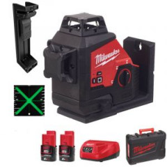 MILWAUKEE M12 3PL-0C Laser zelený s 3 rovinami 360
