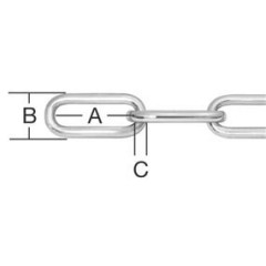 Reťaz z ocele 4 mm Zn forma C