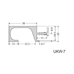 Úchytka - profil hliníkový UKW-7   3,5m