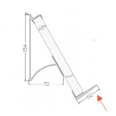 Zavesny system AL listovy - podpera 230mm k poličke na knihu