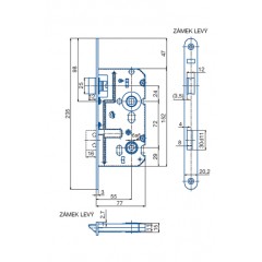 Zamok WC7672/55/20mm   HOBES K-222 Zn P